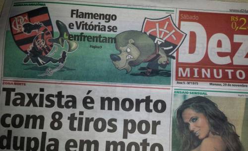 Má-fé? Jornal popular de Manaus repete “gafe” com escudo do Vitória