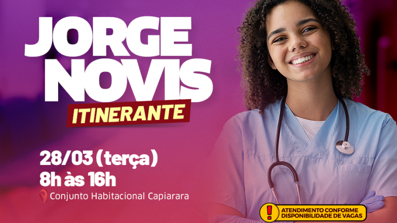 Serviços de saúde do Projeto ”Jorge Novis Itinerante” retornam para o bairro de Capiarara nesta terça-feira (28)