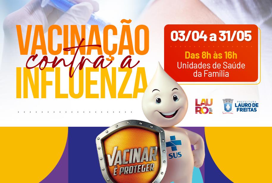 Vacinação contra a influenza começa nesta segunda (03) em Lauro de Freitas