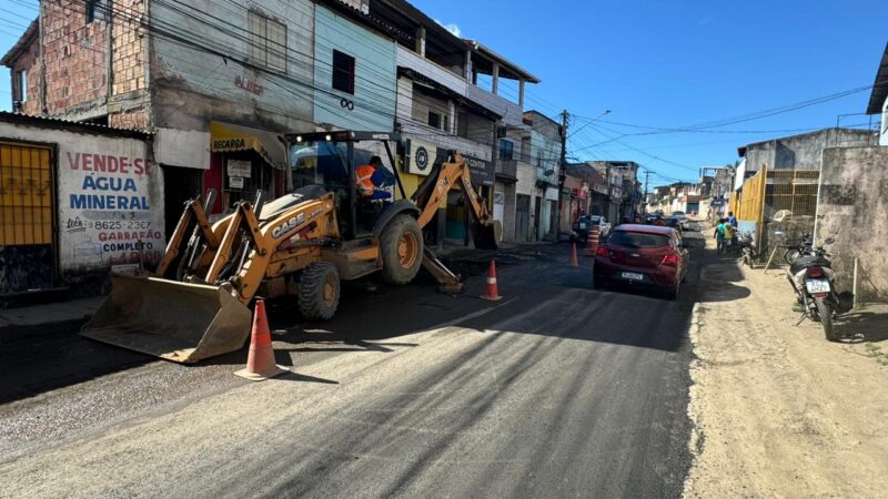 Obra da Conder na Avenida São Cristóvão, em Itinga, está em fase de reparo e finalização